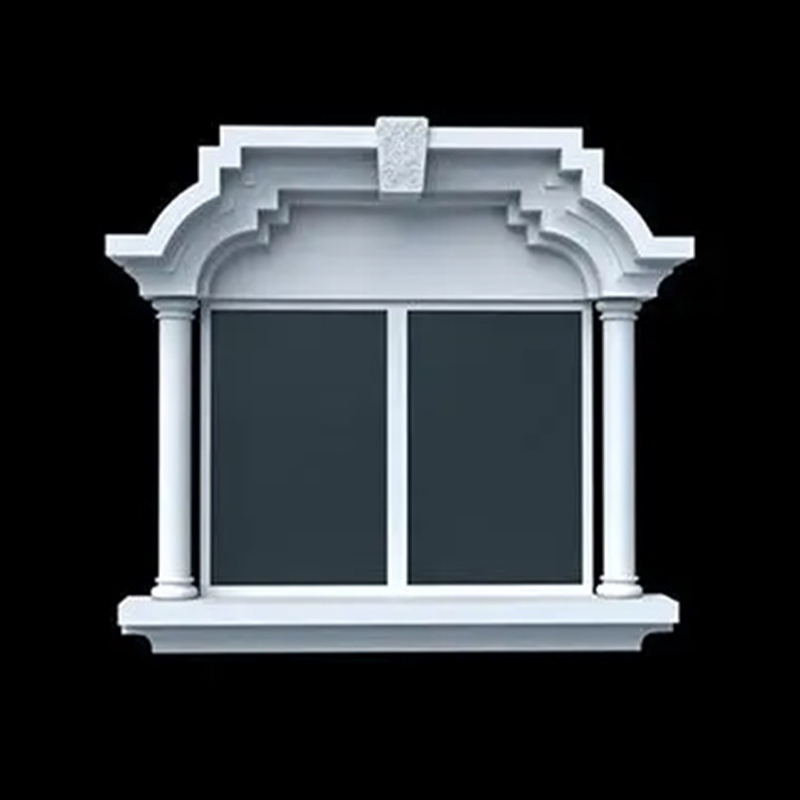 Molduras de portas e janelas lineares minimalistas em GRC